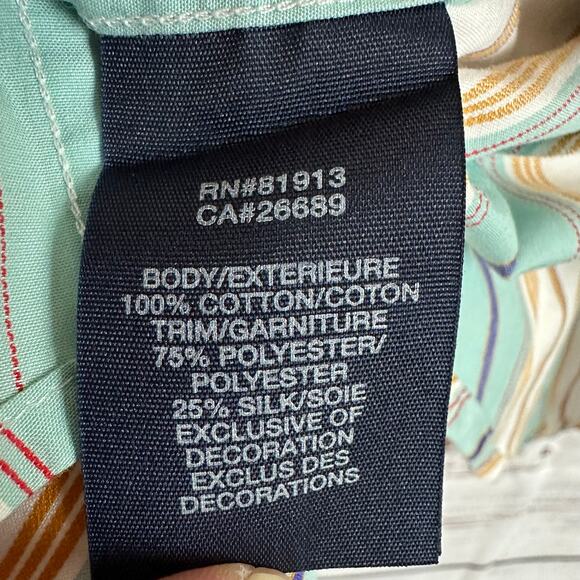 Mens Robert Graham Tan Green Striped Embroidered Button Up Flip Cuff  Shirt 2XL - Picture 9 of 10